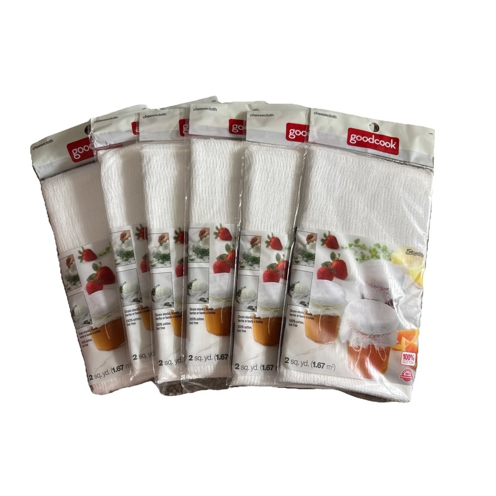 6 Pks Cheese Cloth 12 Yds Total 100% Pure cotton Good Cook - Ships Free